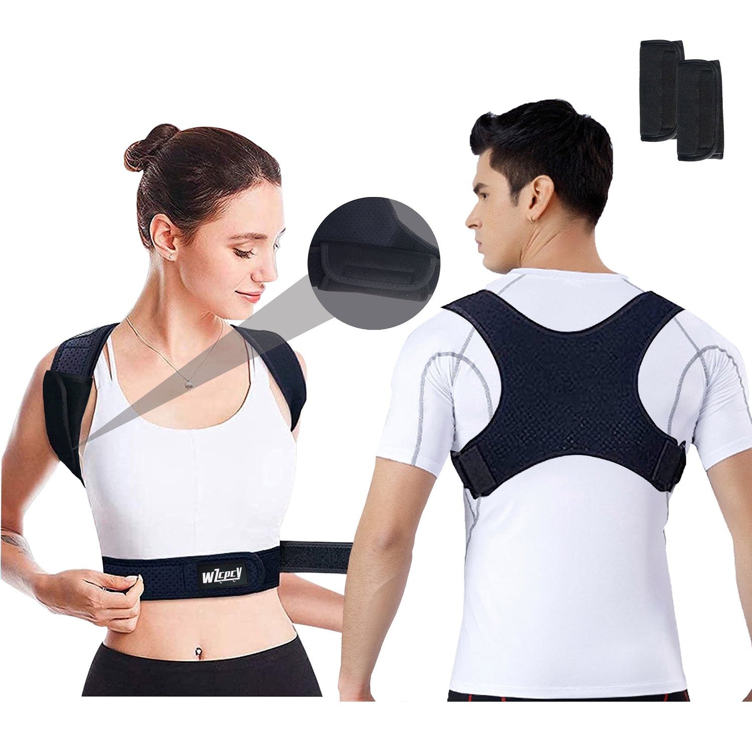 Posture Corrector Brace for Women Men,Back Brace for Posture for Women and Men with Adjustable Shoulder Braces and Cushion Pads,Corrects Hunching&Bad Posture&Shoulder Neck Pain